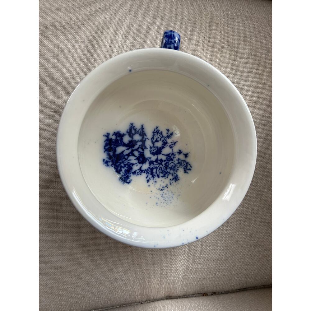 Antique Flow Blue English Pottery Chamber Pot - Picture 4 of 4